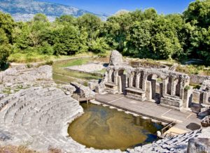 Amphitheater of the ancient Baptistery at Butrint, Albania.